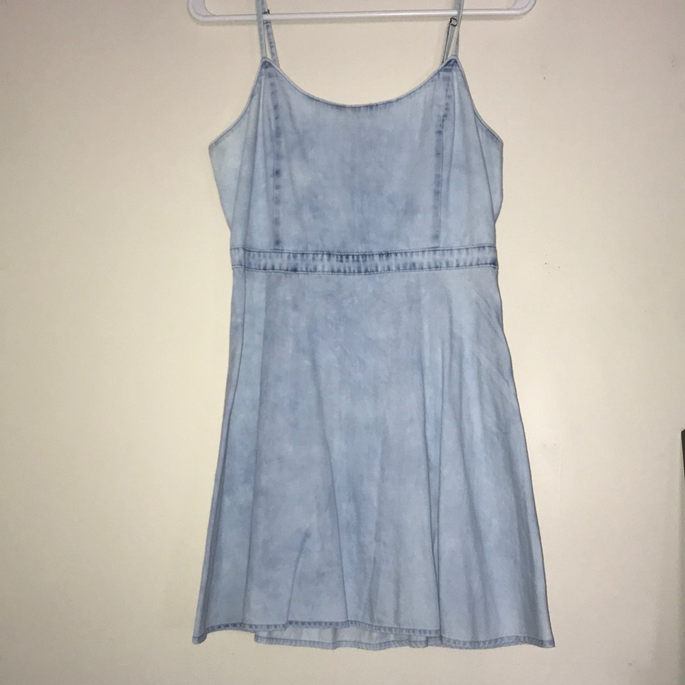 American eagle acid washed blue skater dress